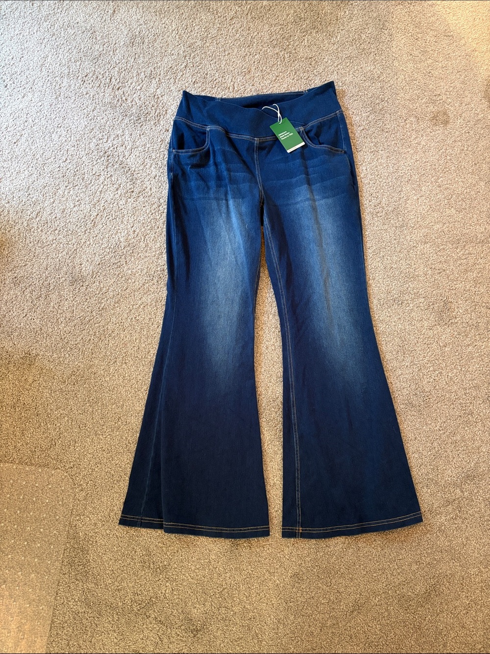 HALARA Dark Blue Flare Leg Jeans